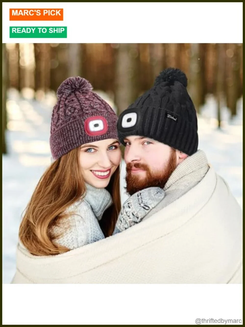 USB Rechargeable LED Lighted Beanie - Unisex Winter Hat with Adjustable